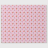 Stilvolle Strawberry Muster Wrapping Paper Roll Geschenkpapier (Flach)