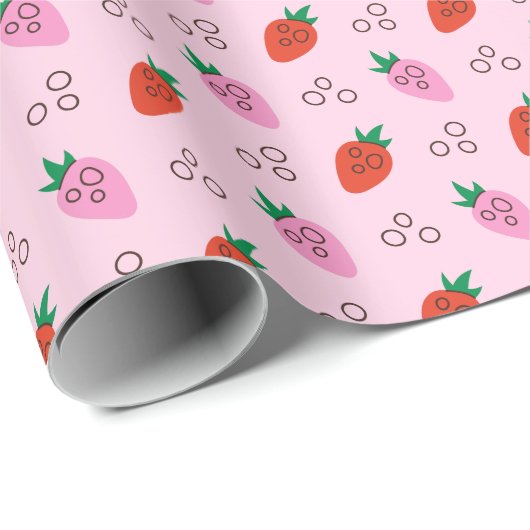 Stilvolle Strawberry Muster Wrapping Paper Roll Geschenkpapier (Rolleneckpunkt)
