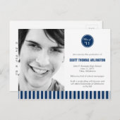 Stilvolle Streifen Abschluss Ankündigung/Einladung Einladungspostkarte (Vorne/Hinten)