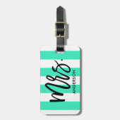 Stilvolle Streifen und Typografie Gepäckanhänger (Vorderseite vertikal)