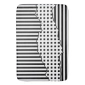 Stilvolle Streifen Unregelmäßige Fliesen Schwarz & Badematte (Vorderseite Vertikal)