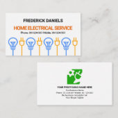 Stilvolle Stromschiene und Power-Stecker Visitenkarte (Vorne/Hinten)