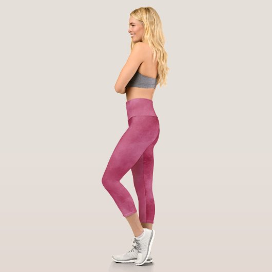 Stilvolle Sturmwolke-Effekt Burgundy Blush Capri Leggings (Links)