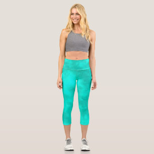 Stilvolle Sturmwolke-Effekt Grün Capri Leggings
