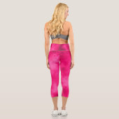 Stilvolle Sturmwolke-Effekt Magenta Capri Leggings (Rückseite)