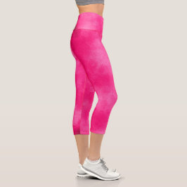 Stilvolle Sturmwolke-Effekt Magenta Capri Leggings
