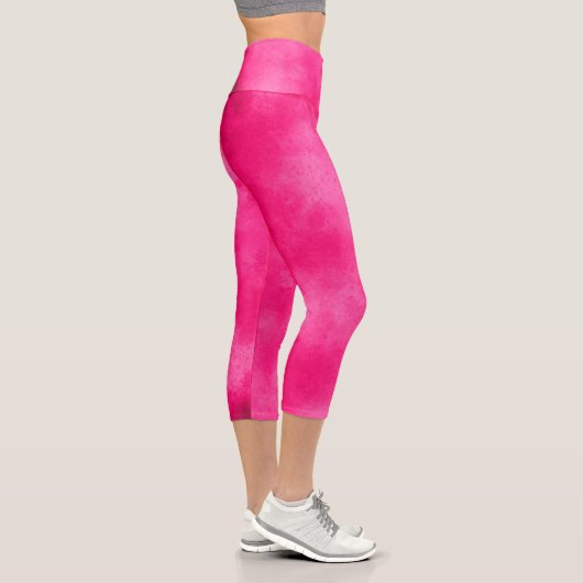 Stilvolle Sturmwolke-Effekt Magenta Capri Leggings (Rechts)