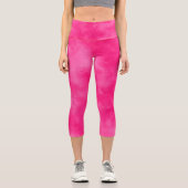 Stilvolle Sturmwolke-Effekt Magenta Capri Leggings (Vorderseite)