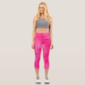 Stilvolle Sturmwolke-Effekt Magenta Capri Leggings (Vorderseite)