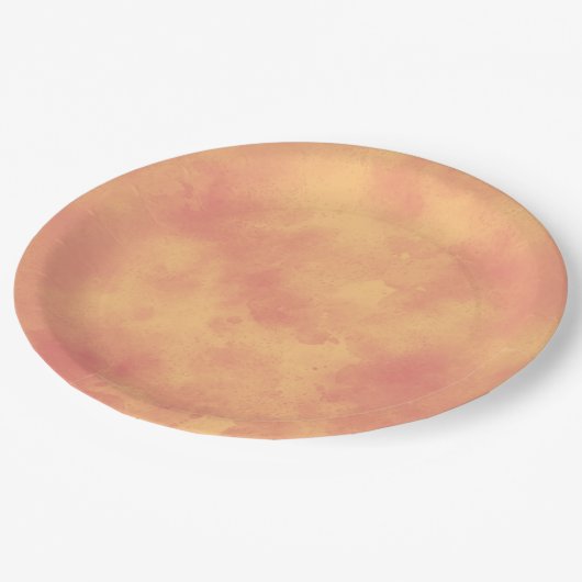 Stilvolle Sturmwolke-Effekt Orange Pappteller (Schrägansicht)