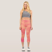 Stilvolle Sturmwolke-Effekt Peach Capri Leggings (Vorderseite)