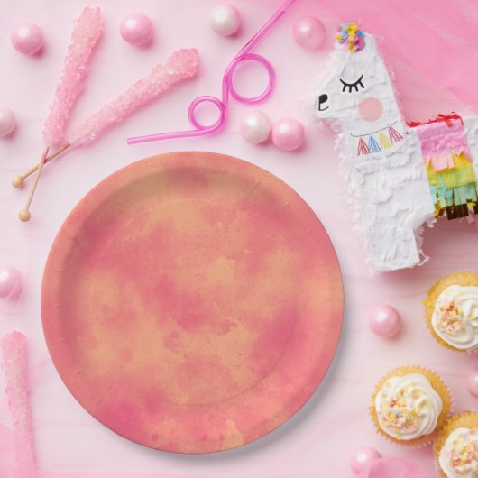 Stilvolle Sturmwolke-Effekt Peach Pappteller (Party)