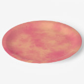 Stilvolle Sturmwolke-Effekt Peach Pappteller (Schrägansicht)