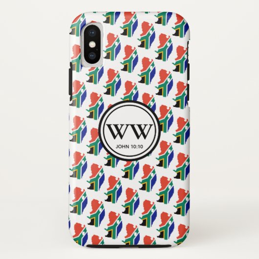 Stilvolle SÜDAFRIKA Monogram Abundant Life Case-Mate iPhone Hülle (Rückseite)