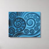 Stilvolle Summer-Blue Fern Frond Curls Canvas Prin Leinwanddruck (Vorderseite)