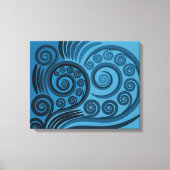 Stilvolle Summer-Blue Fern Frond Curls Canvas Prin Leinwanddruck (Vorderseite)