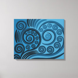 Stilvolle Summer-Blue Fern Frond Curls Canvas Prin Leinwanddruck