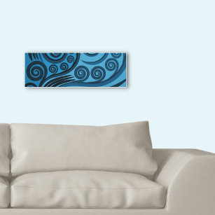 Stilvolle Summer-Blue Fern Frond Curls Canvas Prin Leinwanddruck