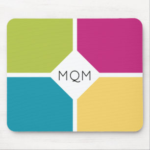 Stilvolle Summer Colors Monogram Mousepad