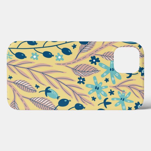 Stilvolle Surreal Foliage Pink Blue auf Beige Tren Case-Mate iPhone Hülle (Rückseite (Horizontal))