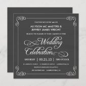 Stilvolle Tafel-Hochzeit Einladung (Vorne/Hinten)