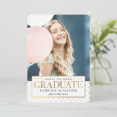 Stilvolle Tag Abschluss Ankündigung Einladung (Stehend Vorderseite)