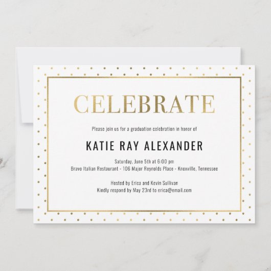 Stilvolle Tag Abschluss Ankündigung Einladung (Rückseite)