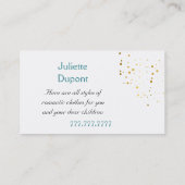 Stilvolle Tailor Dressmaker Gold Hochzeitssalon Bu Visitenkarte (Rückseite)