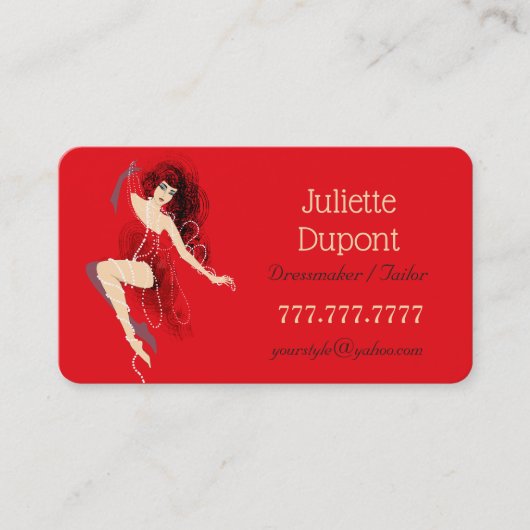 Stilvolle Tailor Dressmaker Lingerie Salon Visitenkarte (Vorderseite)