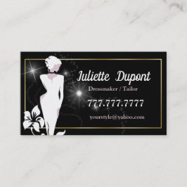 Stilvolle Tailor Dressmaker schwarz Visitenkarte