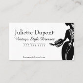 Stilvolle Tailor Dressmaker schwarz Visitenkarte (Rückseite)