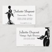 Stilvolle Tailor Dressmaker schwarz Visitenkarte (Vorne/Hinten)