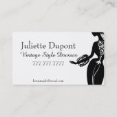 Stilvolle Tailor Dressmaker schwarz Visitenkarte (Rückseite)