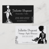Stilvolle Tailor Dressmaker schwarz Visitenkarte (Vorne/Hinten)