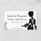 Stilvolle Tailor Dressmaker schwarz Visitenkarte (Rückseite)