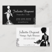 Stilvolle Tailor Dressmaker schwarz Visitenkarte (Vorne/Hinten)