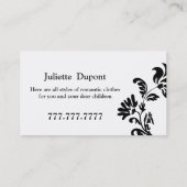 Stilvolle Tailor Dressmaker weiß Visitenkarte (Rückseite)