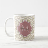 Stilvolle Tan Arched Scallops Mauve Monogram Name Kaffeetasse (Links)