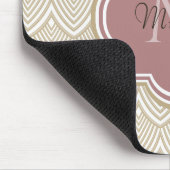 Stilvolle Tan Arched Scallops Mauve Monogram Name Mousepad (Ecke)