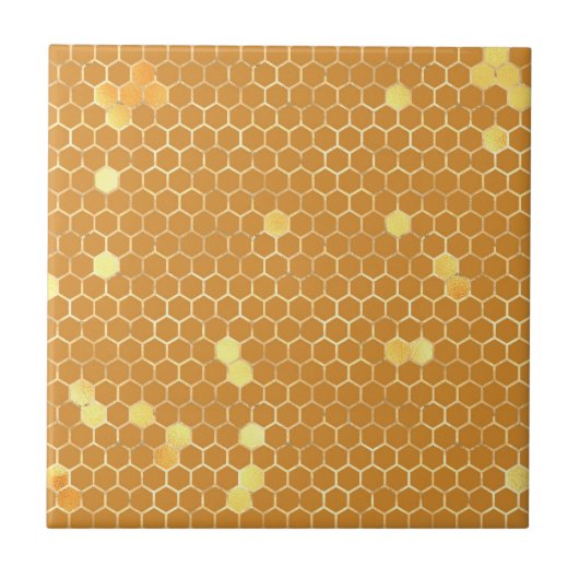 Stilvolle Tan Gold Honeycomb Fliese (Vorderseite)