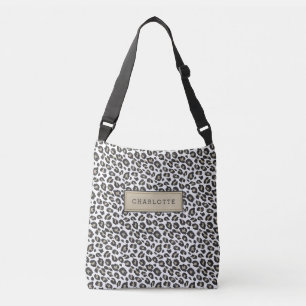 Stilvolle Tan Leopard Print Tragetaschen Mit Langen Trägern