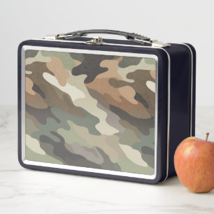Stilvolle Tarnmuster-Metall-Lunchboxe Metall Brotdose