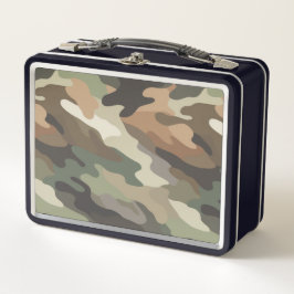 Stilvolle Tarnmuster-Metall-Lunchboxe Metall Brotdose