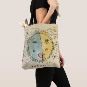 Stilvolle Tasche aus Sonne und Mond plus Sternen