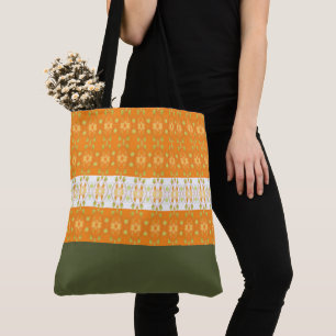 Stilvolle Tasche in Grün und Orange