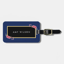 Stilvolle Tasche mit Chic Blue und Watercolor Gepäckanhänger