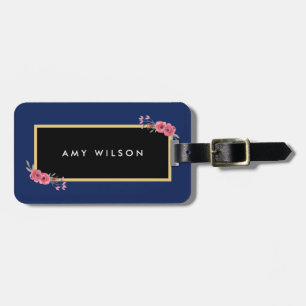 Stilvolle Tasche mit Chic Blue und Watercolor Gepäckanhänger