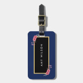 Stilvolle Tasche mit Chic Blue und Watercolor Gepäckanhänger (Vorderseite vertikal)