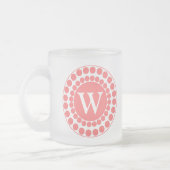 Stilvolle Tasse der Korallendots Monogram (Links)