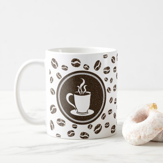 Stilvolle Tasse für Steaming Cup und Coffee Boans (Mit Donut)